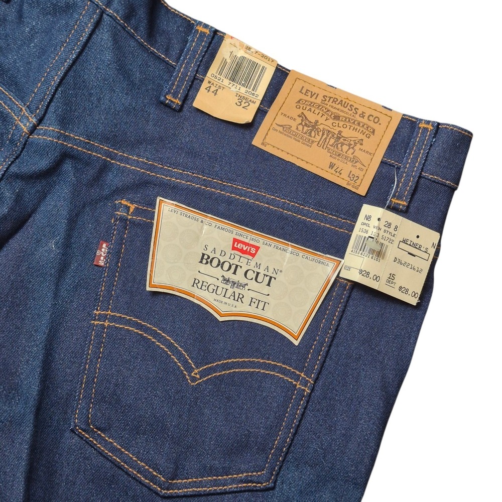 VTG Levi's Men's 44x32 Made in USA‎ 1988 Saddleman Boot Cut NOS Denim